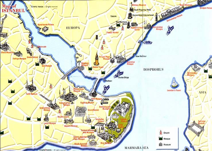 Istanbul travel map