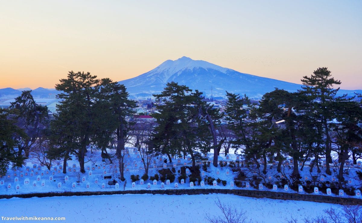 弘前城 冬季雪景 雪燈籠節